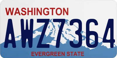 WA license plate AWZ7364
