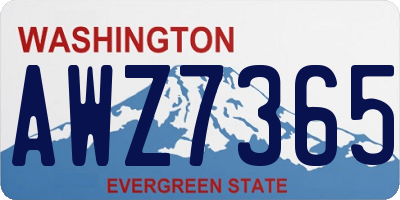 WA license plate AWZ7365