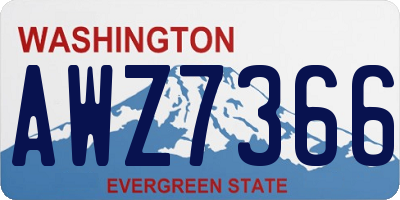WA license plate AWZ7366