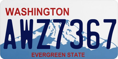 WA license plate AWZ7367