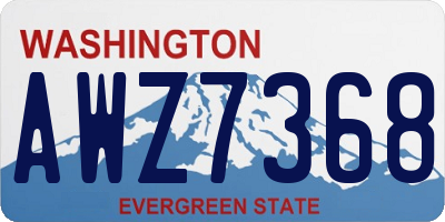WA license plate AWZ7368