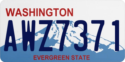 WA license plate AWZ7371