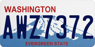 WA license plate AWZ7372