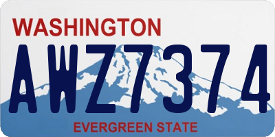 WA license plate AWZ7374