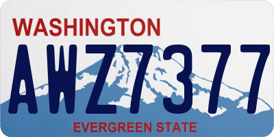 WA license plate AWZ7377