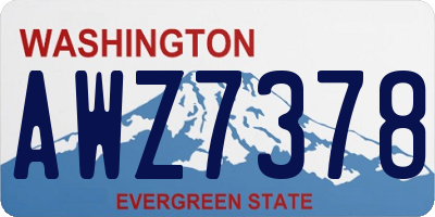 WA license plate AWZ7378