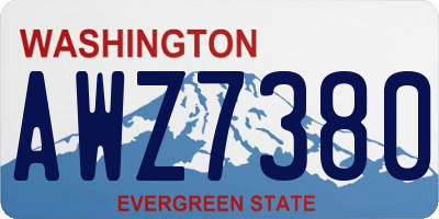 WA license plate AWZ7380