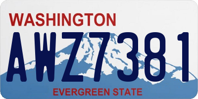 WA license plate AWZ7381