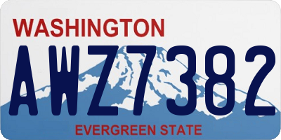 WA license plate AWZ7382