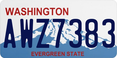 WA license plate AWZ7383