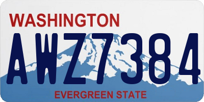 WA license plate AWZ7384