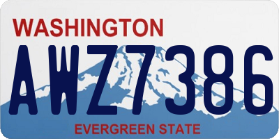WA license plate AWZ7386