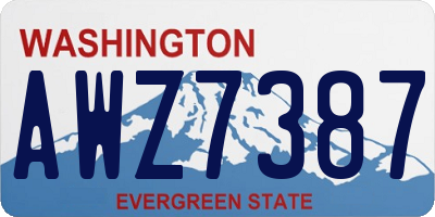 WA license plate AWZ7387
