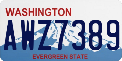 WA license plate AWZ7389