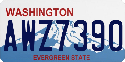 WA license plate AWZ7390
