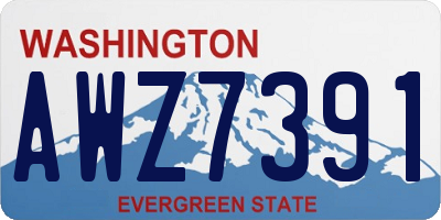 WA license plate AWZ7391