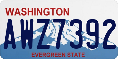 WA license plate AWZ7392