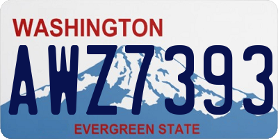 WA license plate AWZ7393