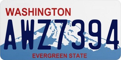 WA license plate AWZ7394