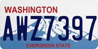 WA license plate AWZ7397