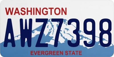 WA license plate AWZ7398