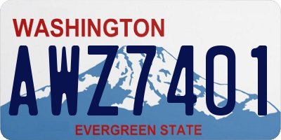 WA license plate AWZ7401