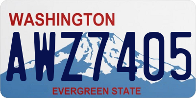 WA license plate AWZ7405