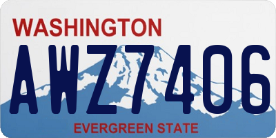WA license plate AWZ7406