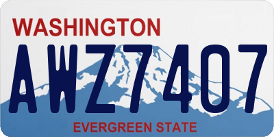 WA license plate AWZ7407