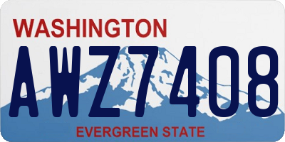 WA license plate AWZ7408
