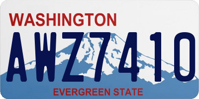 WA license plate AWZ7410
