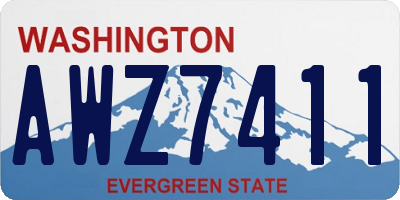 WA license plate AWZ7411
