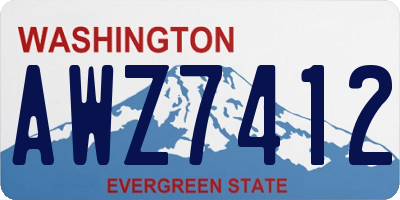 WA license plate AWZ7412