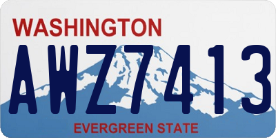 WA license plate AWZ7413