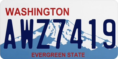 WA license plate AWZ7419