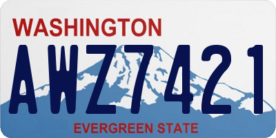 WA license plate AWZ7421