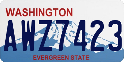 WA license plate AWZ7423