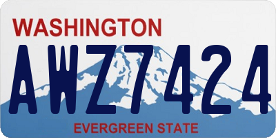 WA license plate AWZ7424