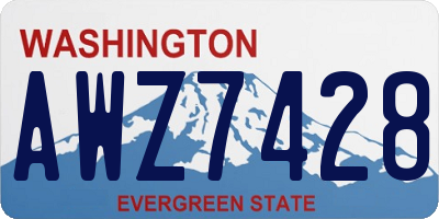WA license plate AWZ7428