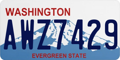 WA license plate AWZ7429
