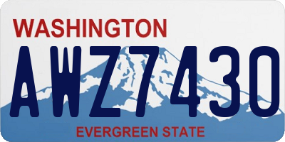 WA license plate AWZ7430