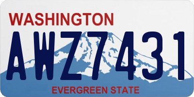 WA license plate AWZ7431