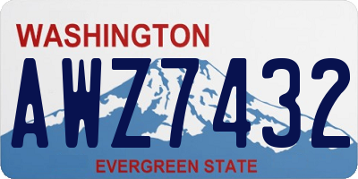 WA license plate AWZ7432