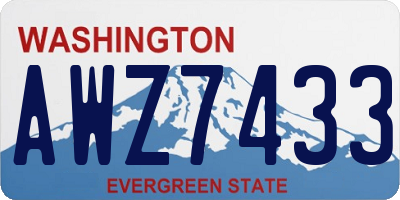 WA license plate AWZ7433