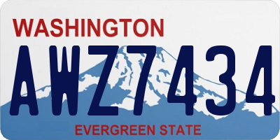 WA license plate AWZ7434