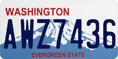 WA license plate AWZ7436