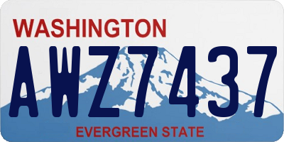 WA license plate AWZ7437