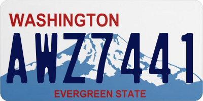 WA license plate AWZ7441