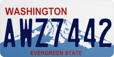 WA license plate AWZ7442