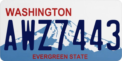 WA license plate AWZ7443